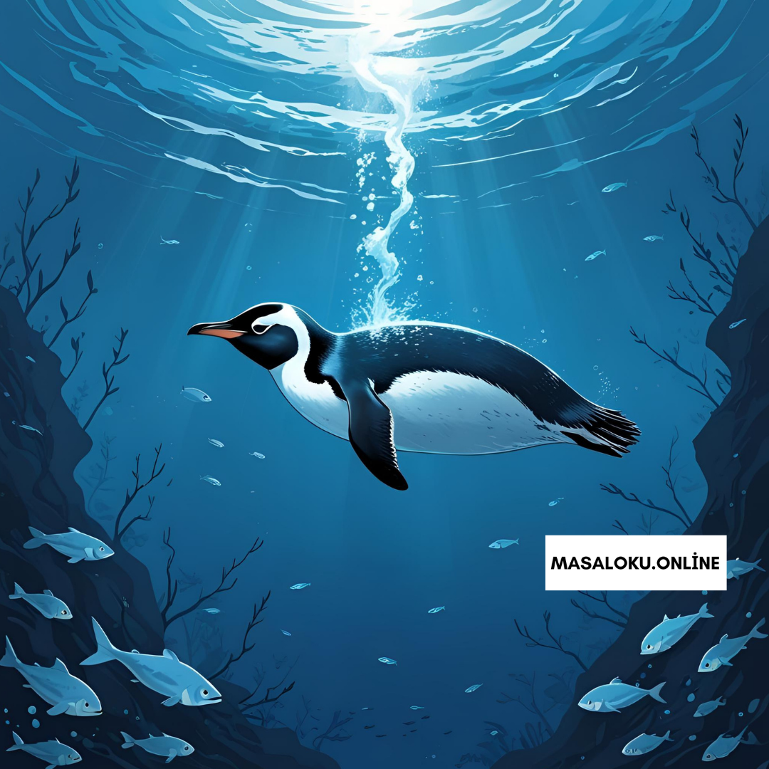 Kanatları olmayan kuş küçük penguen kapo yolculuğu